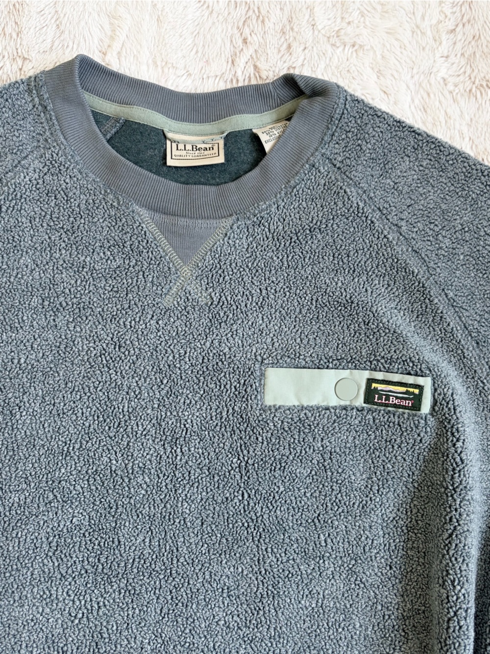 🏕️ Vintage L.L.Bean Fleece Pullover Men’s Teal Snap Pocket Gorpcore 90s Outdoor
